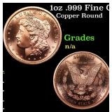 1oz .999 Fine Copper Bullion Round - Morgan Dollar