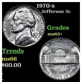 1970-s Jefferson Nickel 5c Grades GEM+ Unc