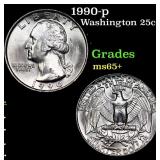 1990-p Washington Quarter 25c Grades GEM+ Unc