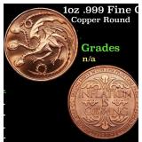 1oz .999 Fine Copper Bullion Round - Inflation Dra