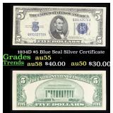 1934D $5 Blue Seal Silver Certificate Grades Choic