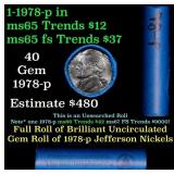 BU Shotgun Jefferson 5c roll, 1998-p 40 pcs Bank $