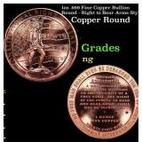 1oz .999 Fine Copper Bullion Round - Right to Bear