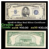 1934B $5 Blue Seal Silver Certificate Grades Choic