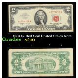 1963 $2 Red Seal United States Note Grades xf