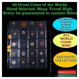 20 Great Coins of the World, hand selected, many t