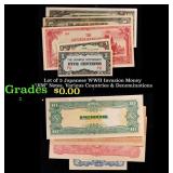 Lot of 5 Japanese WWII Invasion Money "JIM" Notes,