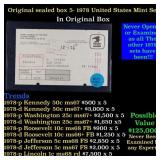 Original sealed box of 5x 1978 United States Mint