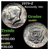 1979-d Kennedy Half Dollar 50c Grades GEM++ Unc