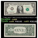 **Star Note** 1995 $1 Green Seal Federal Reserve N