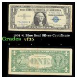 1957 $1 Blue Seal Silver Certificate Grades vf++