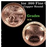 1oz .999 Fine Copper Bullion Round - Second Amendm