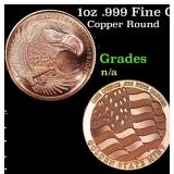 1oz .999 Fine Copper Bullion Round - Strength Free