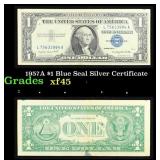 1957A $1 Blue Seal Silver Certificate Grades xf+