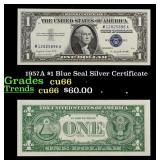 1957A $1 Blue Seal Silver Certificate Grades Gem+