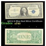 1957A $1 Blue Seal Silver Certificate Grades xf
