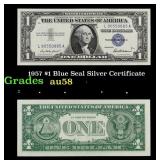 1957 $1 Blue Seal Silver Certificate Grades Choice