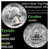 1983-d Washington Quarter Near Top Pop! 25c Graded