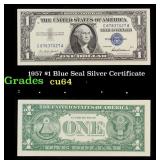 1957 $1 Blue Seal Silver Certificate Graded Choice