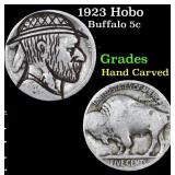 1923 Hobo Buffalo Nickel 5c Grades Hand Carved