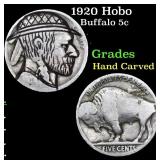 1920 Hobo Buffalo Nickel 5c Grades Hand Carved