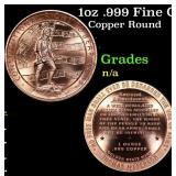 1oz .999 Fine Copper Bullion Round - Second Amendm