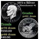 1971-s Silver Proof Eisenhower Dollar 1 Grades GEM