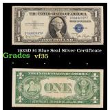 1935D $1 Blue Seal Silver Certificate Grades vf++