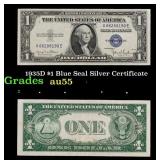 1935D $1 Blue Seal Silver Certificate Grades Choic