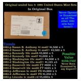 Original sealed box of 3x 1981 United States Mint
