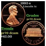 1992-s Proof Lincoln Cent 1c pr70 dcam SEGS