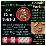 BU Shotgun Lincoln 1c roll, 1961-d 50 pcs Bank Wra