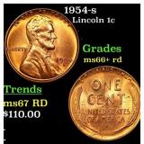 1954-s Lincoln Cent 1c Grades GEM++ RD