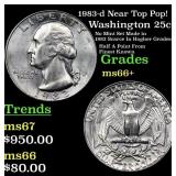 1983-d Washington Quarter Near Top Pop! 25c Graded