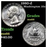 1980-d Washington Quarter 25c Grades GEM+ Unc