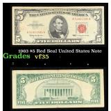 1963 $5 Red Seal United States Note Grades vf++