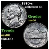 1970-s Jefferson Nickel 5c Grades GEM+ Unc