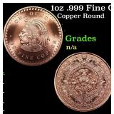 1oz .999 Fine Copper Bullion Round - Aztec Calenda