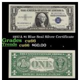 1957A $1 Blue Seal Silver Certificate Grades Gem+