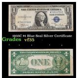 1935C $1 Blue Seal Silver Certificate Grades vf++