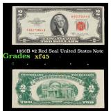 1953B $2 Red Seal United States Note Grades xf+