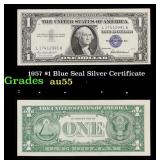 1957 $1 Blue Seal Silver Certificate Grades Choice