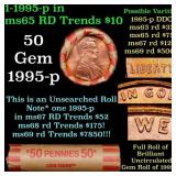 BU Shotgun Lincoln 1c roll, 1995-p 50 pcs Bank Wra