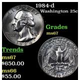 1984-d Washington Quarter 25c Grades GEM++ Unc