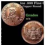 1oz .999 Fine Copper Bullion Round - Memento Mori