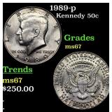1989-p Kennedy Half Dollar 50c Grades GEM++ Unc