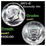 1971-d Kennedy Half Dollar 50c Grades GEM++ Unc