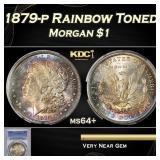 PCGS 1879-p Morgan Dollar Rainbow Toned $1 ms64+ P