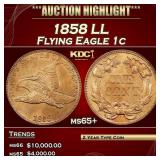 *Highlight* 1858 LL Flying Eagle Cent 1c ms65+ SEG