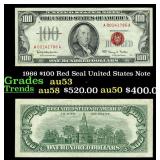 1966 $100 Red Seal United States Note Grades Selec
